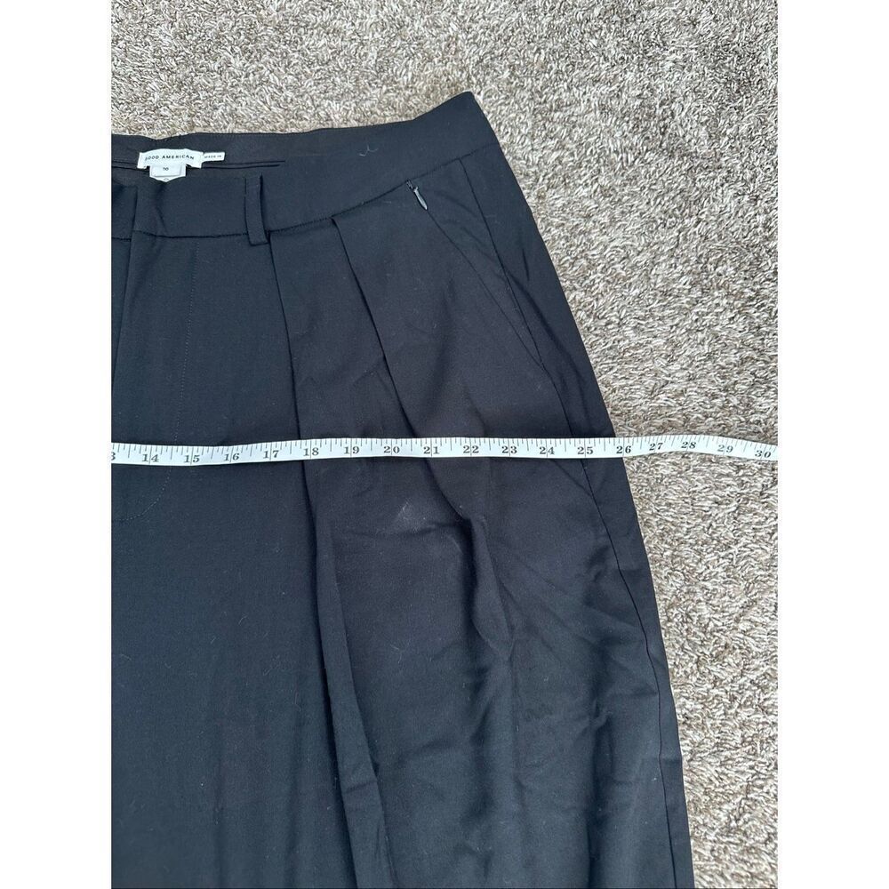 Good American Luxe Suiting Column Pleated Wide Leg Trousers Pants Flowy Size 16 - Picture 8 of 16